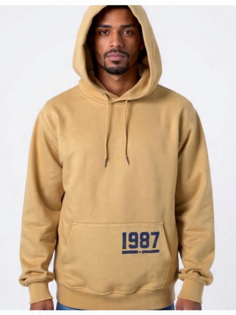 Gold 1987Graphic Hooded Sweatshirt Just Attitude